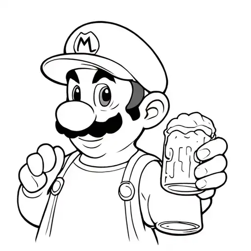 Mario With A Beer