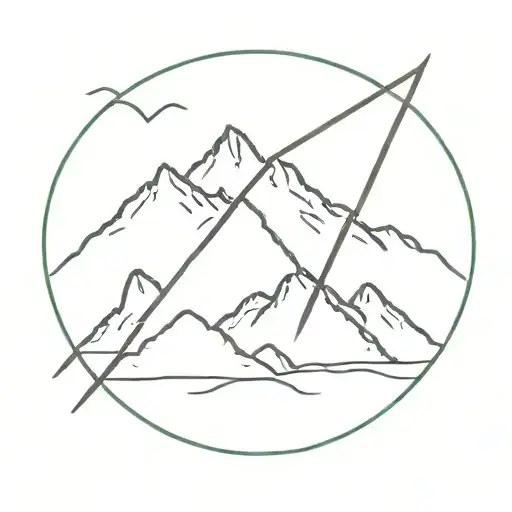 Mountain With Drum Sticks Crossed