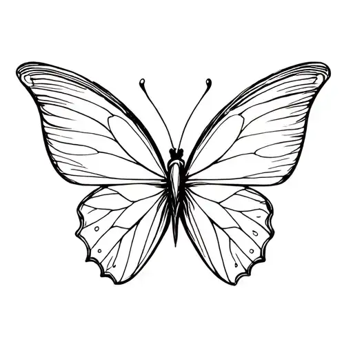 Butterfly Simple Line Drawing
