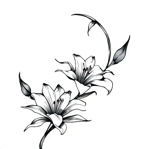 Moon -Shaped Lily Of Lily And Early And Primary Lily