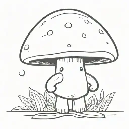 Little Cute Mushroom Guy Standing
