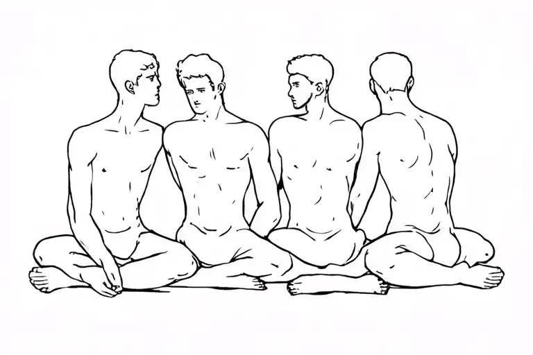 Four Brother Sitting