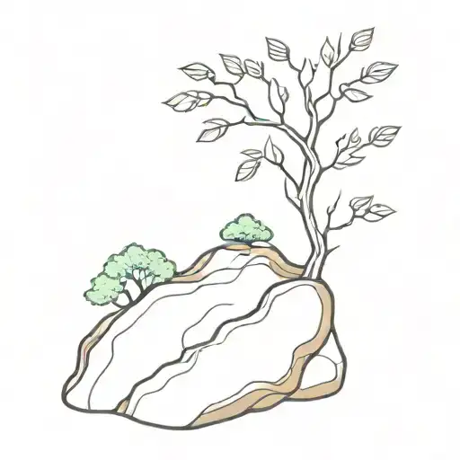 A Tree Growing Out Of A Rock
