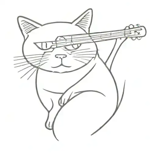 Cat And Guitar