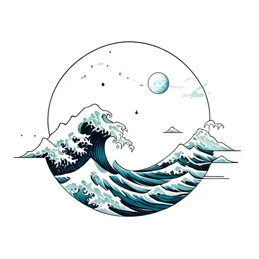 Stoicism 4 Cardinal Virtues And Nature And Ocean Wave Raging And The Universe And Mount Olympus