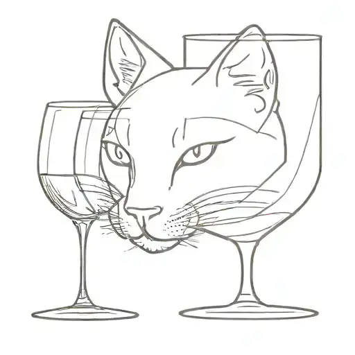 Cat Inside A Wine Glass