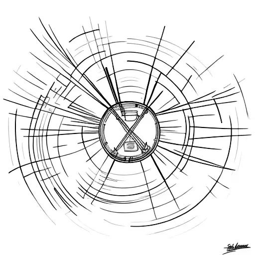 A Snare Drum With A Single Line Representing The Drumstick