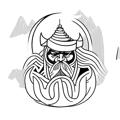 Viking-inspired Mountain And Trees Forearm Band