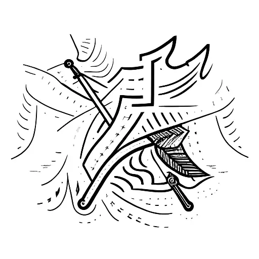 A Broken Arrow With Street Signs As The Feathers