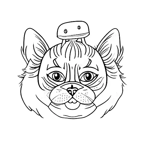 Cartoon Cat With Huge Puppils In Lsd