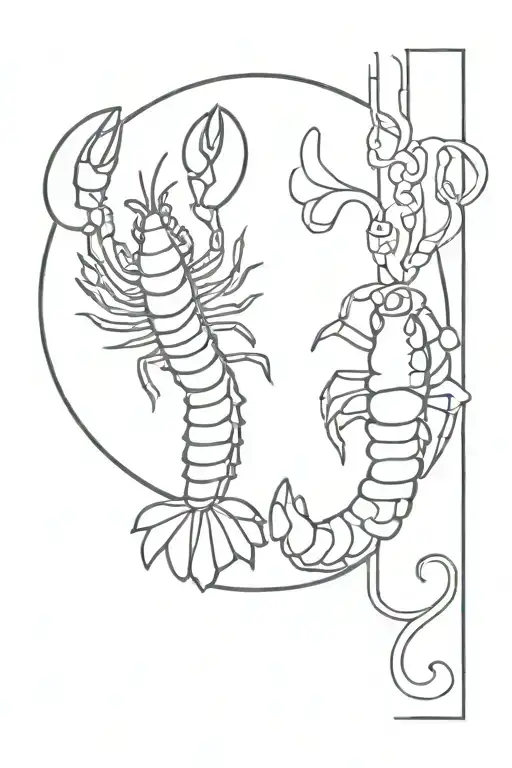 Lobster And Gemini Zodiac Sign