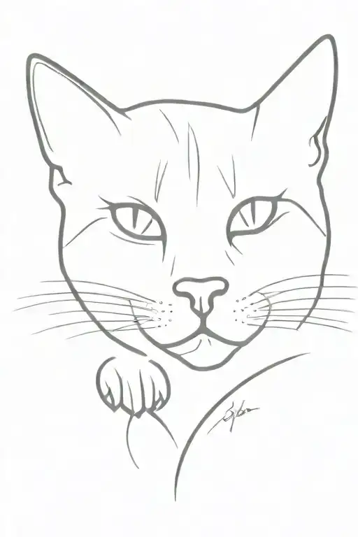 Cat Laying Down With Front Arms Outstretched