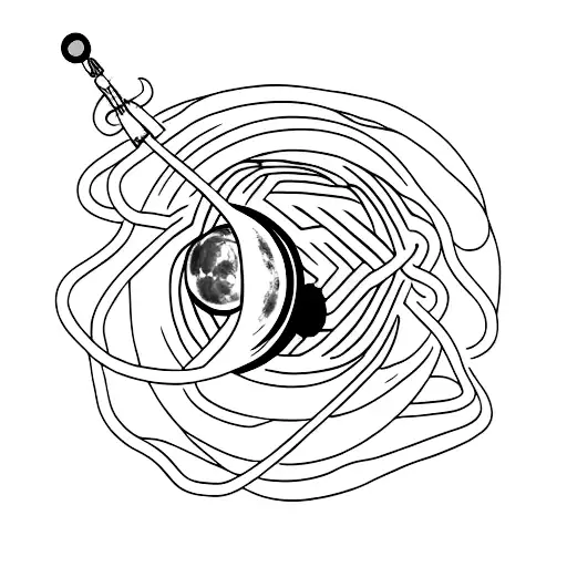 Moon With Half Of A Rope With Half Of A Heart