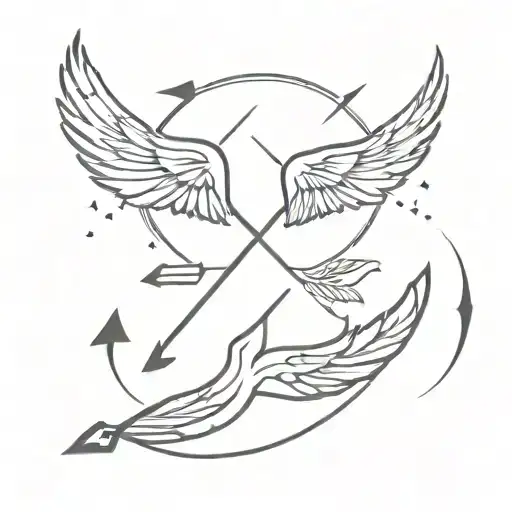 Arrow And Angel Wings