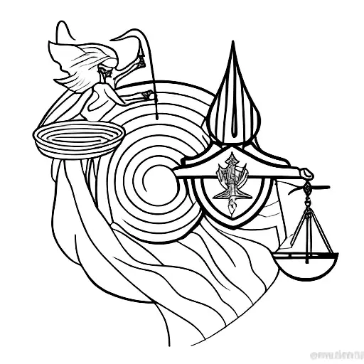 Single Line Lady Justice