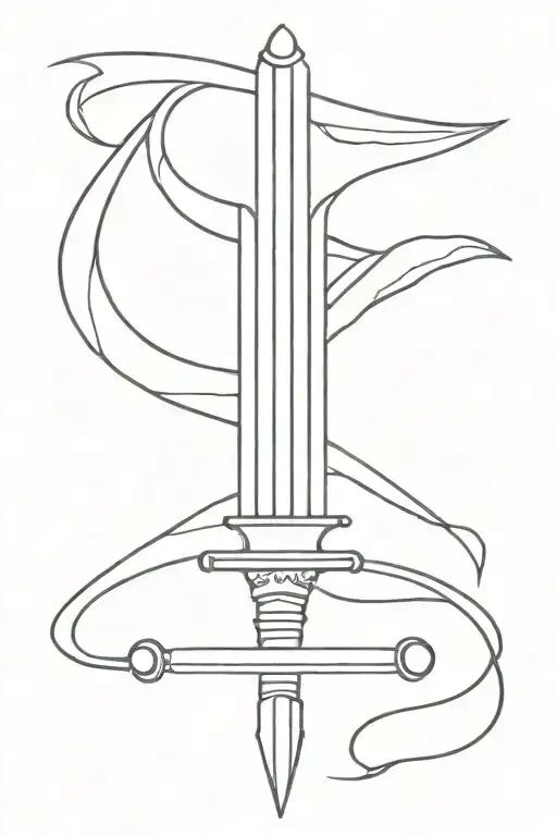 Sword With Semi Colon Inscribed On Hilt Cross Like