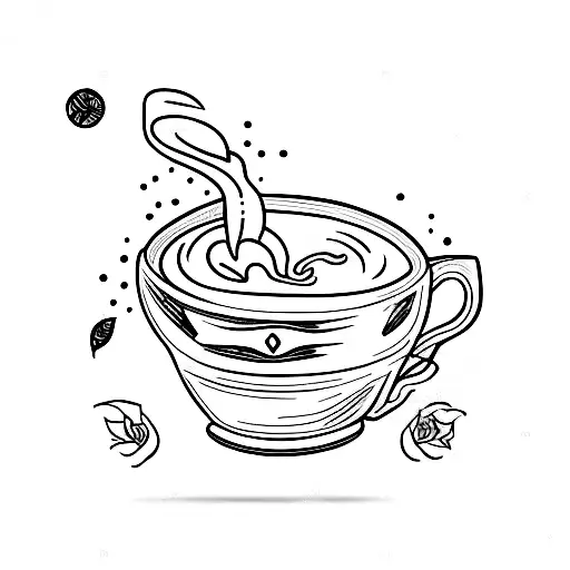 Mug Of Tea With Initial M Inside