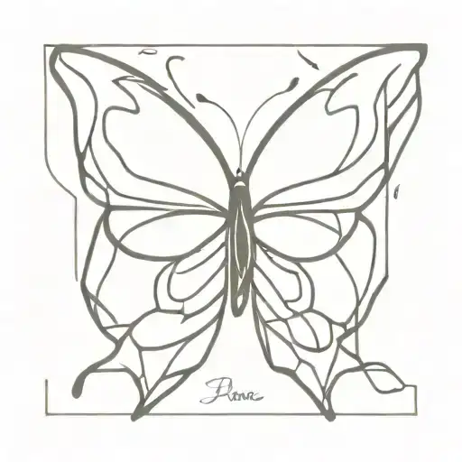 Line Art Butterfly Wings