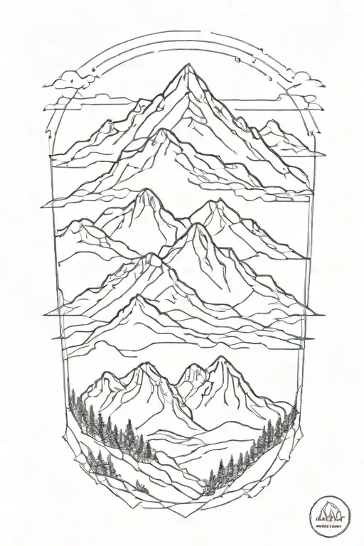 A Minimalist Geometric Mountain Range