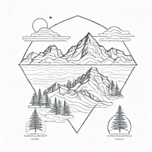 A Minimalist Geometric Mountain Range