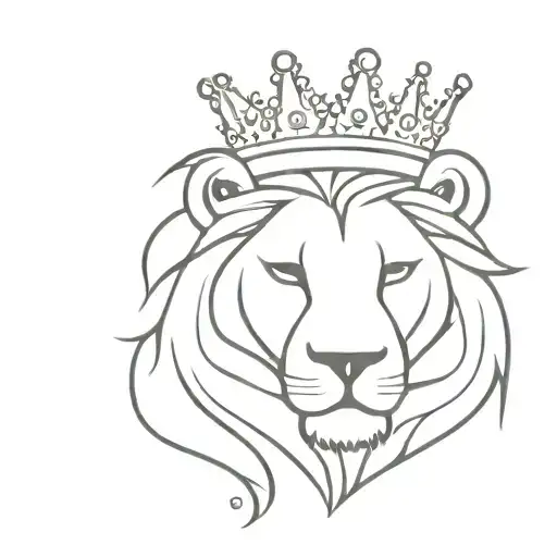 Simple Lion With A Crown