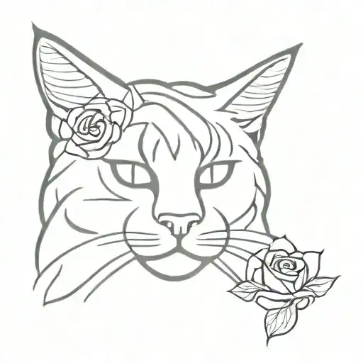 Maincoon With Rose Intertwined