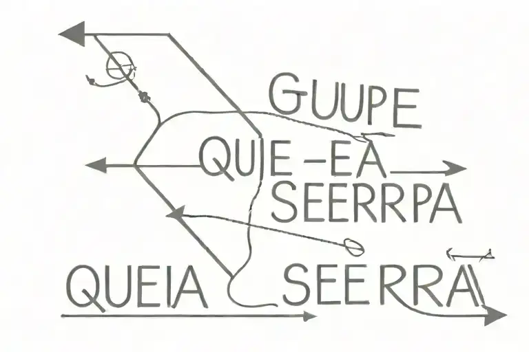 Fine Line Geometric Arrow With 'Que Sera Sera' Inscription