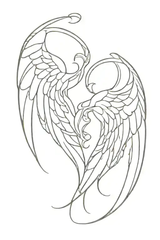 Wings With Gemini Symbol Combined