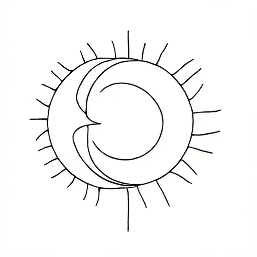 Sun And Moon Minimal And Nr 7