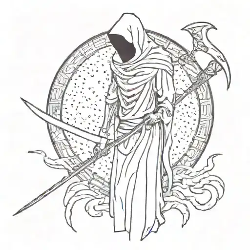 6 7 8 Gz Reaper Holding A Scythe