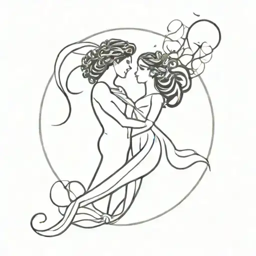 Hades And Persephone Symbol Intertwined