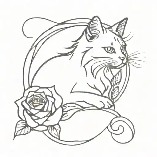 Maincoon With Rose Intertwined