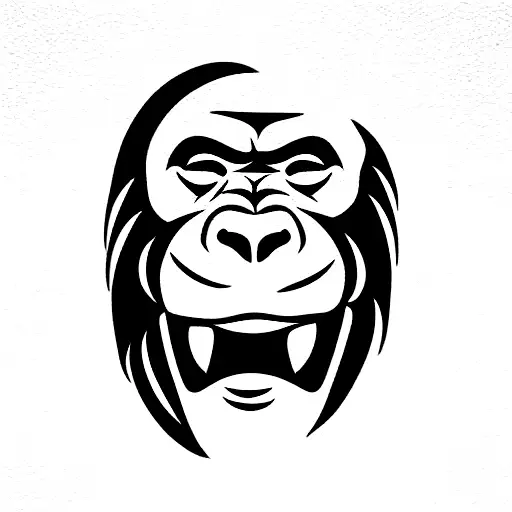 Gorilla Teeth Jaw Outline