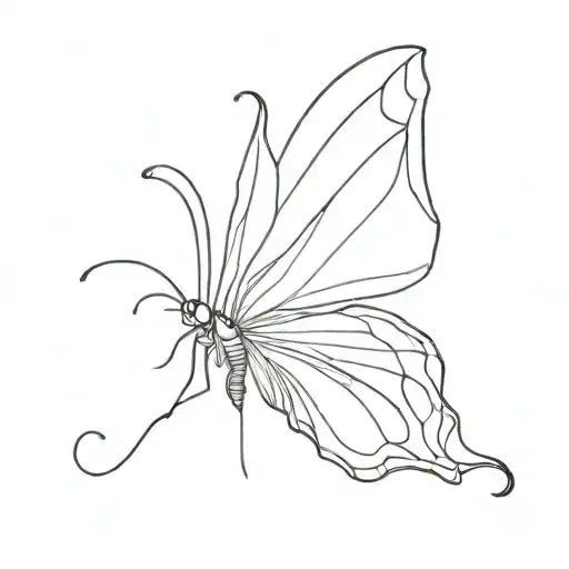 Line Art Butterfly Made