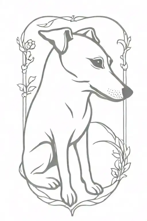 Small Outline Memorial Dog Tattoo Staffordshire