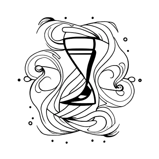 Hourglass With Waves Inside