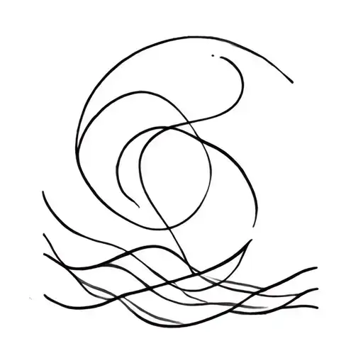 Water Waves Flowing Single Line