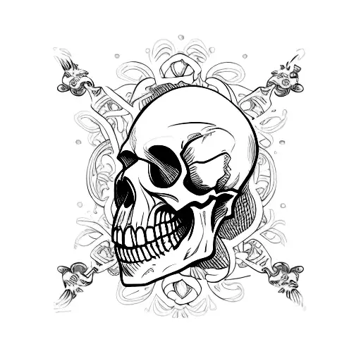 Skull Written Memento Mori