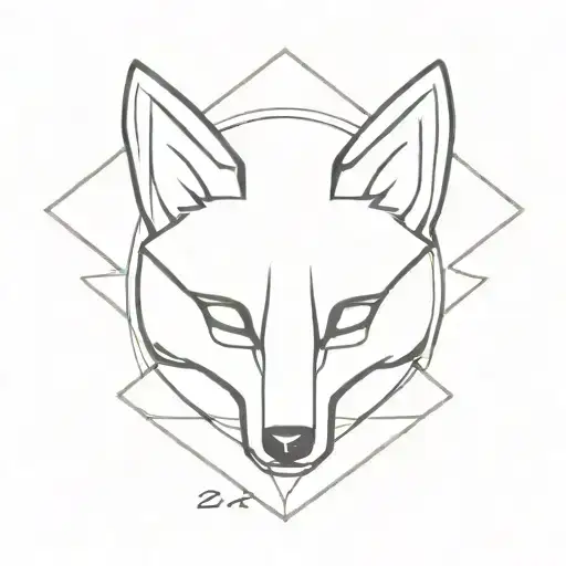 A Minimalist Tattoo Of The Destiny 2 Logo With A Fox Silhouette Integrated Into The Design
