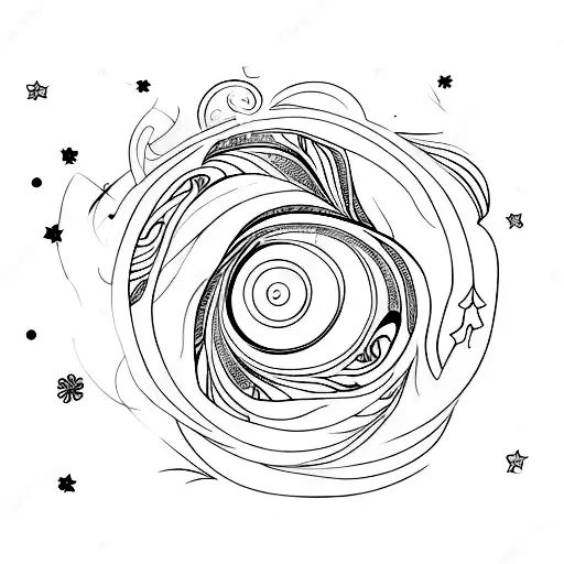 A Graceful Leaf Swirling In A Starry Night Sky