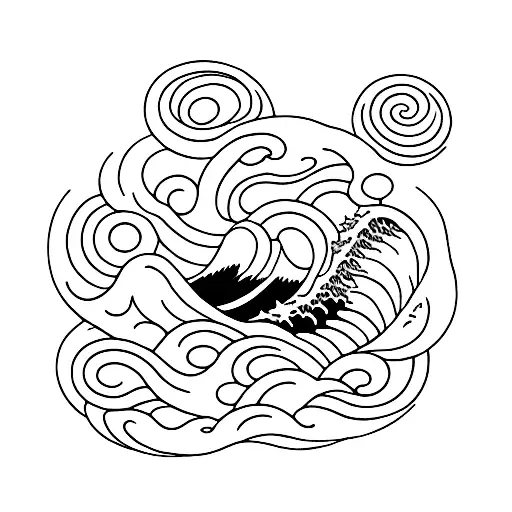 The Breaking Wave Off Kanagawa Black And White