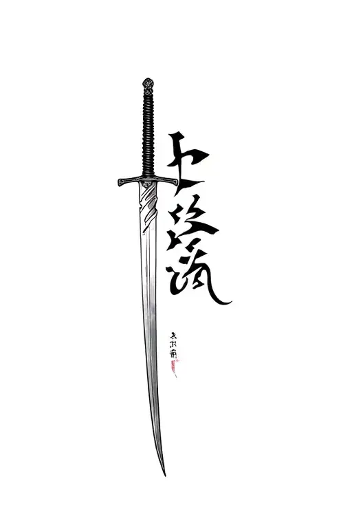 Kaitana Name With Katana Blade Backround