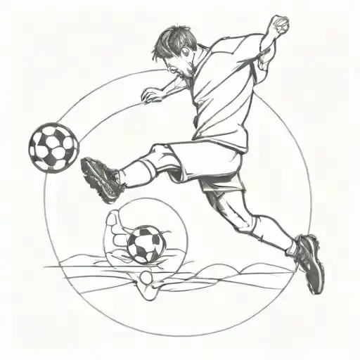 University Hat And Soccer Player Kicking