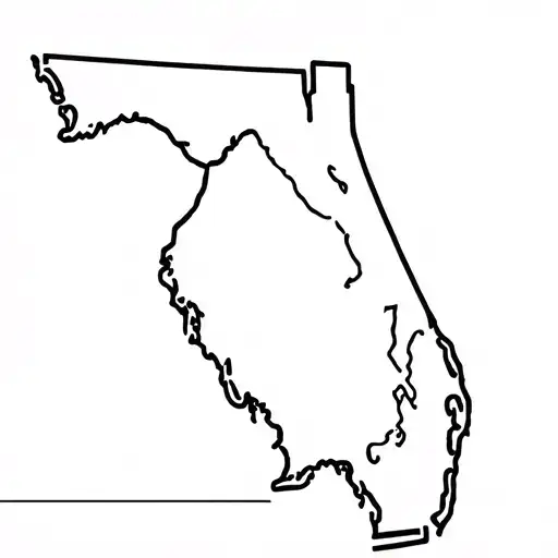 Florida State Maine State Georgia State Outline