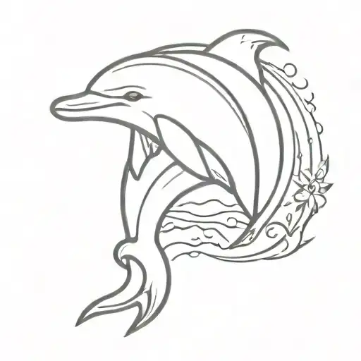 Dolphin Wearing A Halo With Date In Middle