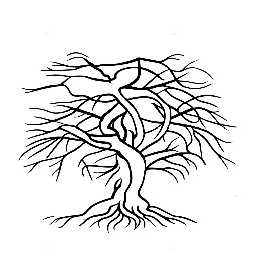 A Pine Tree With Roots But The Roots Are 2600