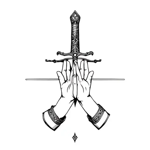 Sword And Praying Hands