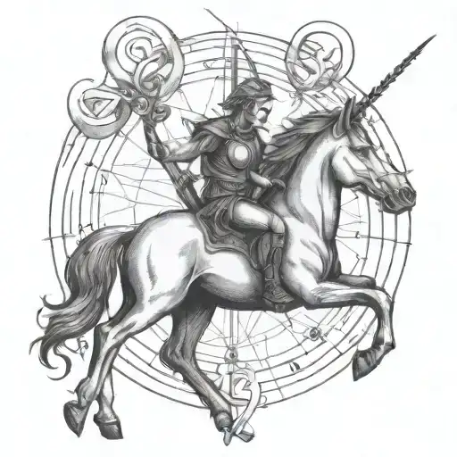 Sagittarius And Capricorn Symbol Merged