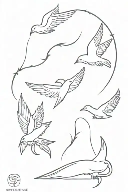 Lightning Strike And Dove Wings