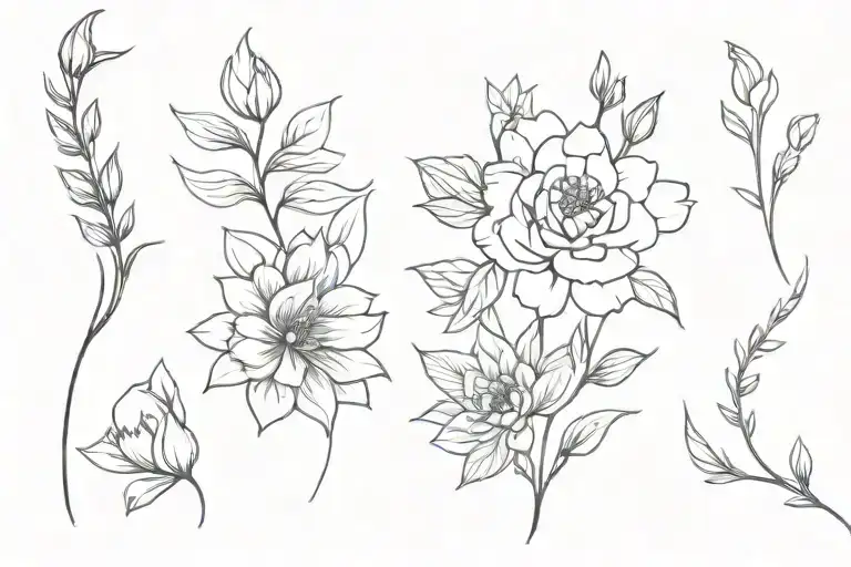 Floral With Different Types Flowers